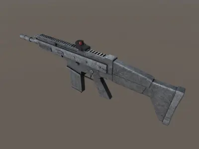 PBR Gameready Scar-h assault rifle Low-poly 3D model