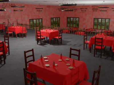 Restaurant  Low-poly 3D model