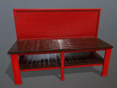 workbench bench Low-poly 3D model shop