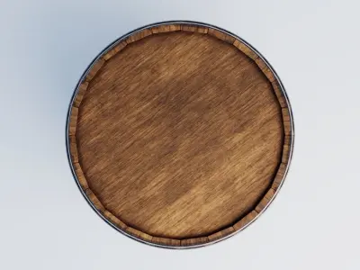 Wine Barrel Low Poly PBR 3D Model Low-poly 3D model