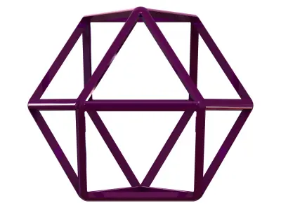 Wireframe Shape Cuboctahedron 3D print model