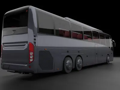 Bus Volvo 9800 Low-poly 3D model