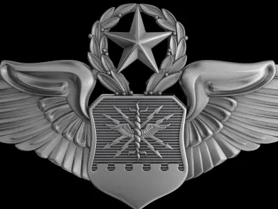 USAF Master Combat Systems Officer Wings Badge 3D model