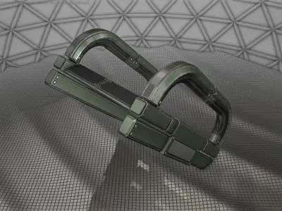 Sci-Fi Stairs - 11 - Green Version Low-poly 3D model purchase