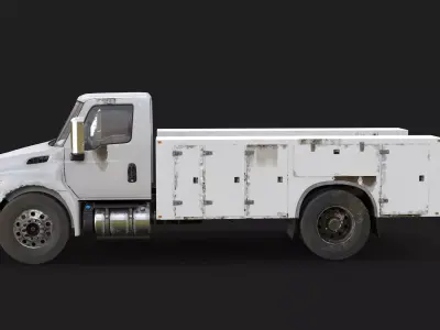International MV Service Truck Rusted 3D model