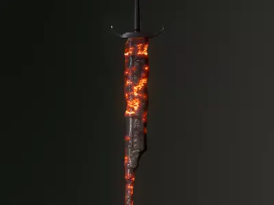 Fire Sword - GameReady Low-poly 3D model