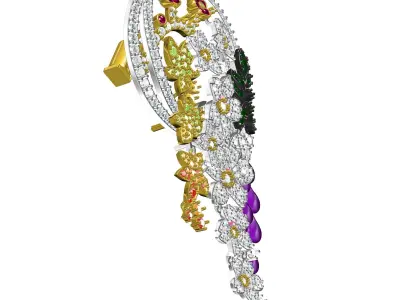 Antique Flower Brooch 3D print model