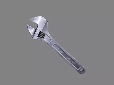 Cartoon wrench - repair tool Low-poly 3D model