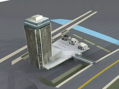 Hotel Building 3D model 88