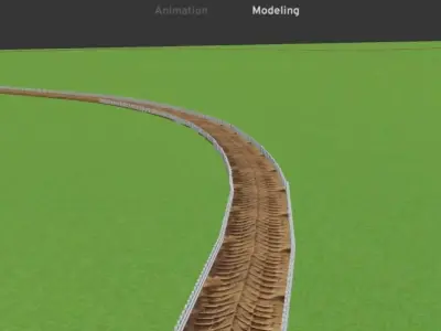 Road offroad  Low-poly 3D model