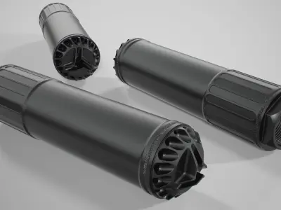 Silencer - suppressor OSS - Highpoly - 5x56 NATO 3D model