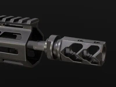 M4 Custom Low-poly 3D model