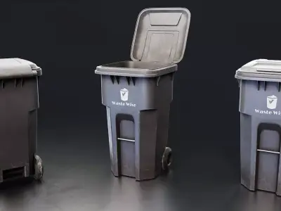 Industrial Garbage Bin 3D Model Low-poly 3D model