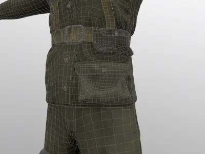 WW2 Soldier Man - Maya Rig - High Quality Textured 3D model