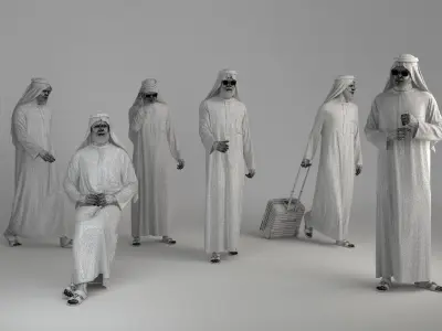 Traditional arab man from dubai posed 3D model