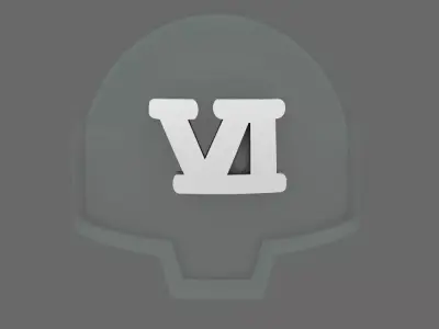 Space Knights DV04 Standard Roman Numeral 06 Shoulder Symbols 3D print model