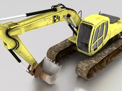 Low poly Excavator Low-poly 3D model buy