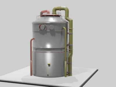 Low-Poly Industrial Storage Tank model Free low-poly 3D model