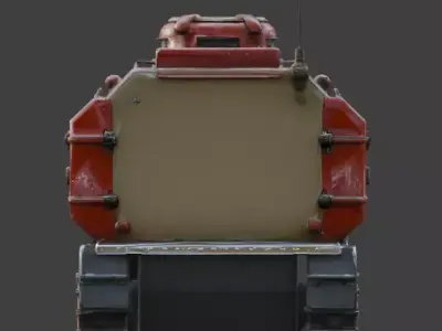 Realistic Hard Sci-Fi Half-Track Sidecar Bike Low-poly 3D model