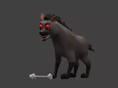 Hyna animal Low-poly 3D model