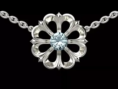 Pandant flower Free low-poly 3D model