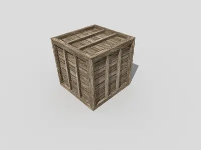 low poly wooden crate Low-poly 3D model purchase
