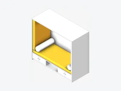 Seat - Library - Integral - Reading Nook Low-poly 3D model