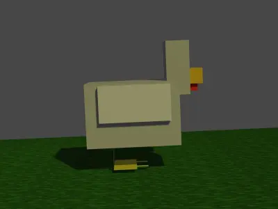3d model minecraft chicken low-polycc 3D model