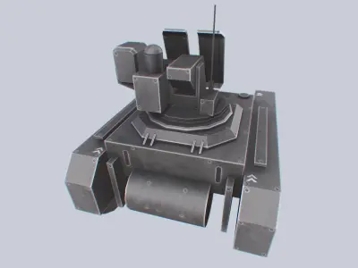 Unmanned Mini Tank Low-poly 3D model