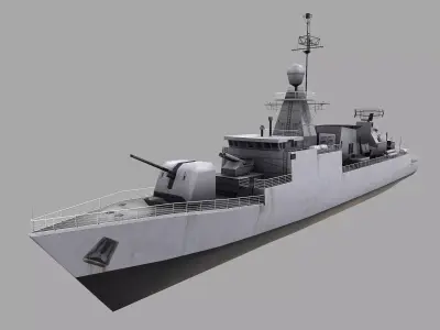 Missile Equiped Corvette Low-poly 3D model