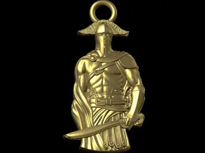 spartan soldier pendant 3D print model