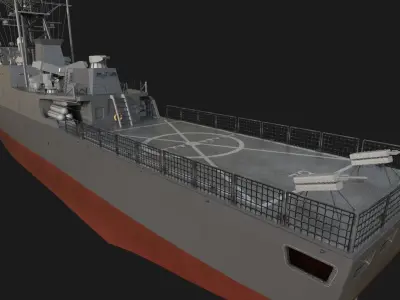 Battle Ship Game Asset Low-poly 3D model