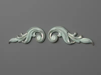 Onlay pair of swirls Free 3D print model
