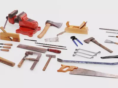 -Used Tools- Low-poly 3D model