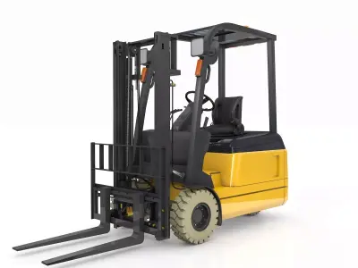 Forklift 3 Wheel Rigged 3D model