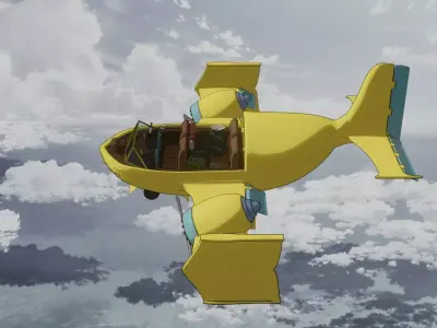 Stylized Aircraft - Airship 3D model