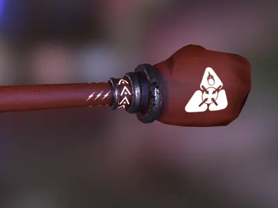 Hammer hand melee weapon game model kit PBR Low-poly 3D model