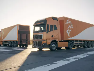 Delivery truck unbranded 3D model