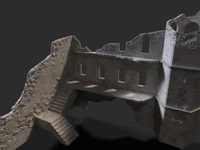 Medieval ruin Low-poly 3D model get