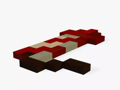 Minecraft Rocket Low-poly 3D model