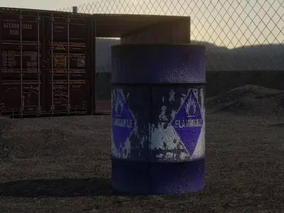 Oil Barrels Low-poly 3D model