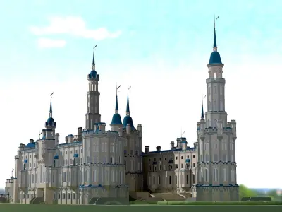 Castle Fortress Fantasy low-poly  Low-poly 3D model