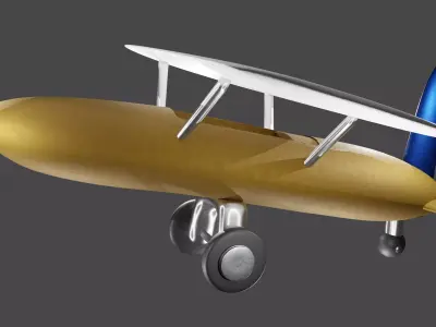 Wooden toy plane 3D model purchase