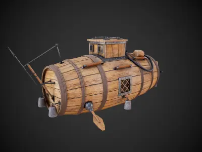 The first Russian submarine  Low-poly 3D model