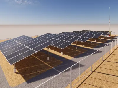 50kW  Ground Mounted Solar Farm Engineering Model 3D model