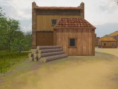 Wooden Settlement In Nature 3D model