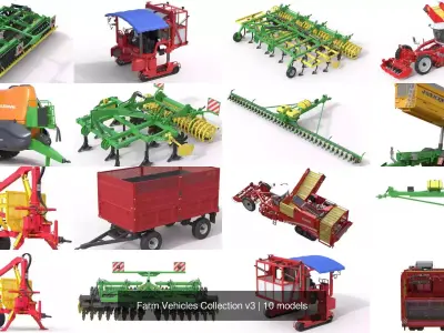 Farm Vehicles Collection v3 3D Model Pack