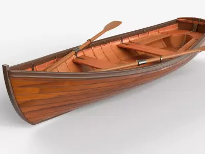 Wooden Boat 3D model PBR