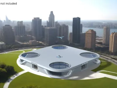 Flying Taxis Hub with Drones 3D model