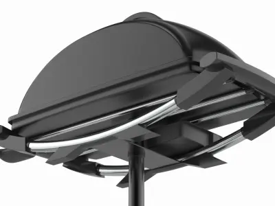 Dome Lid Electric BBQ Grill Black 3D model